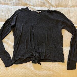 Madewell Gray Modern Tie-Front Lightweight Pullover Sweater Style H4689 Size L